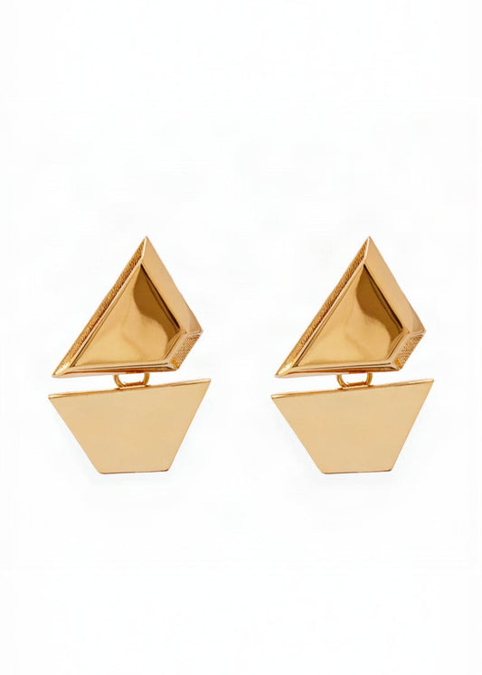 Optical Earrings Gold