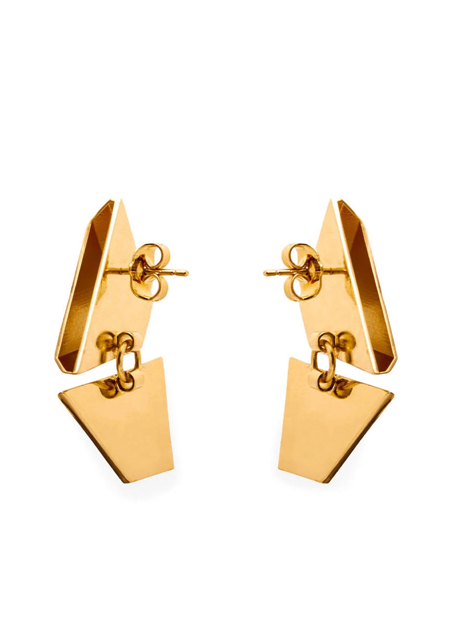 Optical Earrings Gold