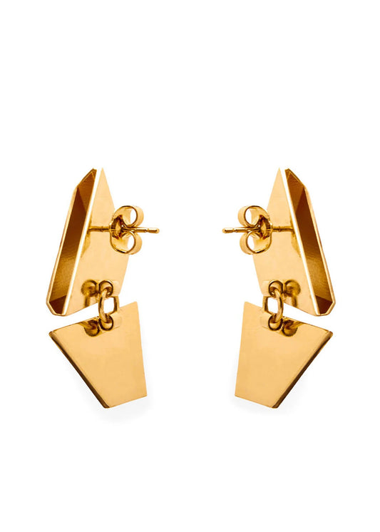 Optical Earrings Gold