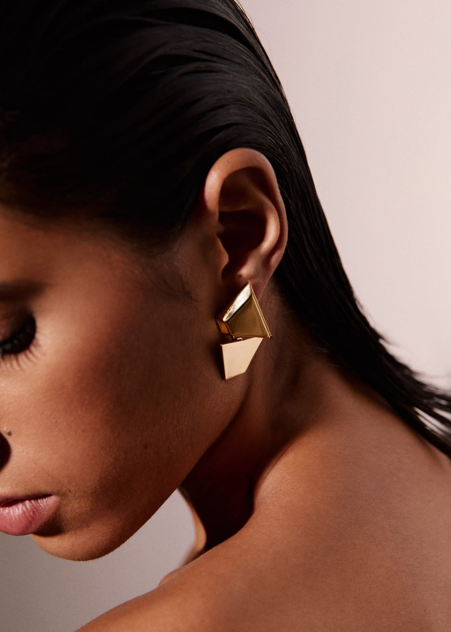 Optical Earrings Gold