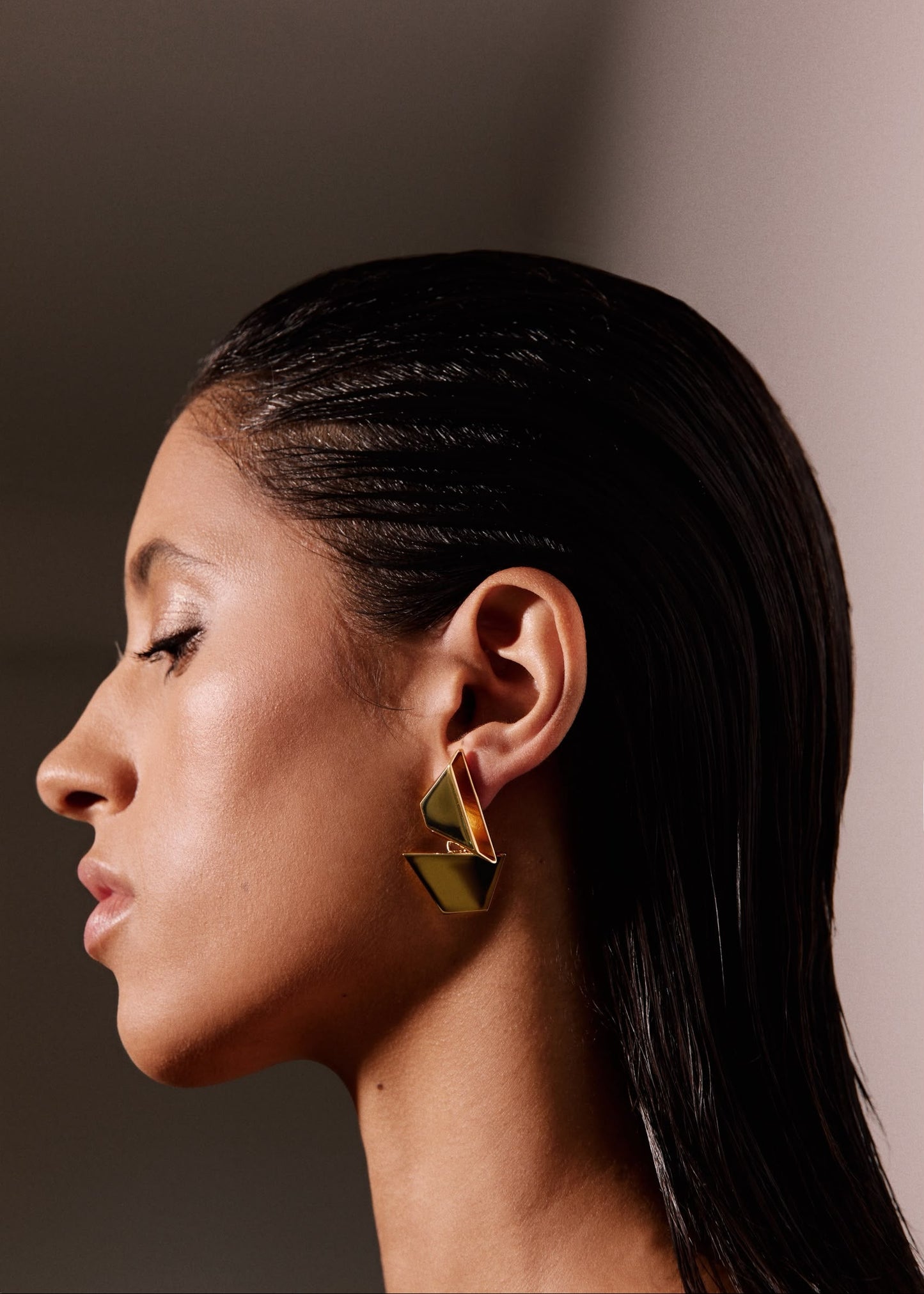 Optical Earrings Gold
